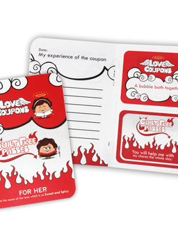 Indigifts - Valentines Love Coupons Set Of 7 with Guilt Free Passes and Wildcards