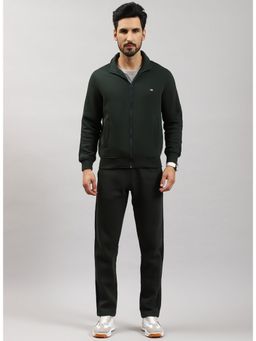 Monte Carlo - Men Green Solid Cotton Blend Jacket and Trackpant