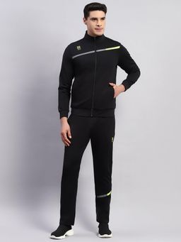 Rock.it - Men Black Mock Neck Full Sleeve Jacket and Trackpant