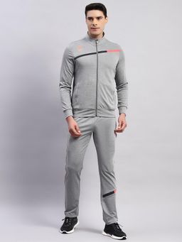 Rock.it - Men Grey Mock Neck Full Sleeve Jacket and Trackpant
