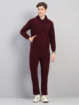 Monte Carlo - Men'S Regular Fit Wine Full Sleeve Hoodie and Trackpant