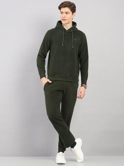 Monte Carlo - Men'S Regular Fit Olive Full Sleeve Hoodie and Trackpant