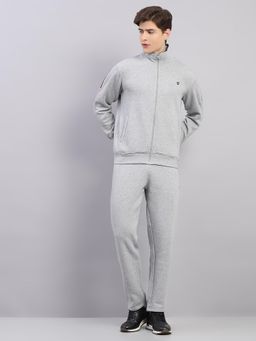 Monte Carlo - Men'S Regular Fit Grey Stand Collar Full Sleeve Jacket and Trackpant