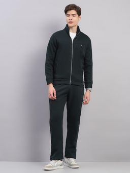 Monte Carlo - Men'S Regular Fit Charcoal Stand Collar Full Sleeve Jacket and Trackpant