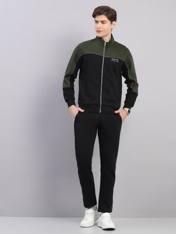 Monte Carlo - Men'S Regular Fit Black Stand Collar Full Sleeve Jacket and Trackpant