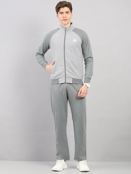 Monte Carlo - Men'S Regular Fit Grey Stand Collar Full Sleeve Jacket and Trackpant