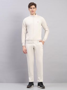 Monte Carlo - Men'S Regular Fit Off White Stand Collar Full Sleeve Jacket and Trackpant
