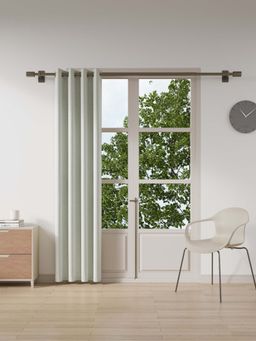 Ddecor Live Beautiful - 1 Piece of 9 Ft Long door ready Made Grey Polyester Curtain
