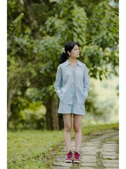 Five Thirty Somewhere - Blue Full Sleeves Shirt and Short