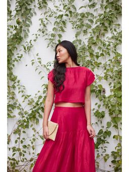 Five Thirty Somewhere - Pink Half Sleeves Skirt and Top