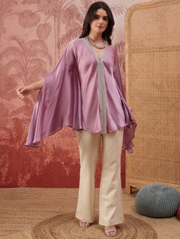 First Resort by Ramola Bachchan - Women Lilac Lacework Top