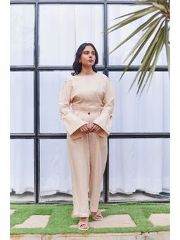 Five Thirty Somewhere - Beige Buckingham Blooms Crop Top