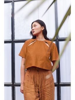 Five Thirty Somewhere - Brown Savoy Summer Top