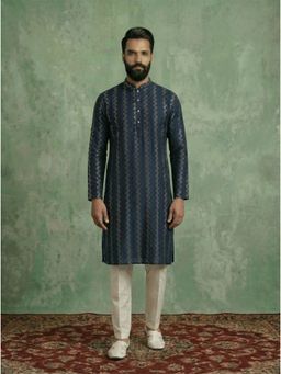 KISAH - Blue Cotton Blend Embroidered Kurta and Trouser