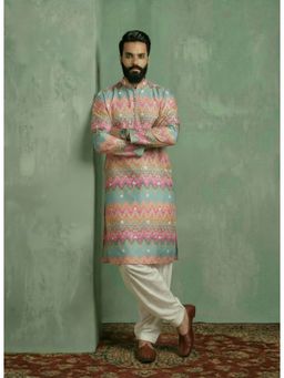 KISAH - Multicolour Silk Blend Printed Kurta and Salwar