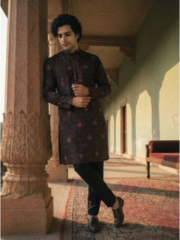 KISAH - Black Cotton Blend Printed Kurta and Trouser