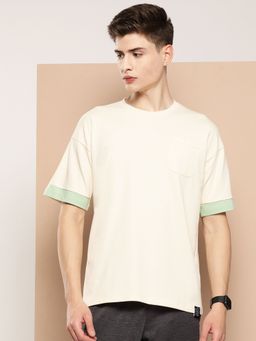 Alcis - Men Typography Drop-Shoulder Sleeves T-Shirt