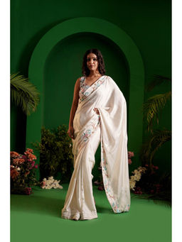 Ritivesh - Ivory Siara Saree with Stitched Blouse