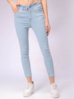 Freehand - Women Slim Fit Solid Mid Rise Blue Jeans