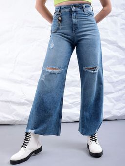 Freehand - Women Bootcut Solid High Rise Blue Jeans