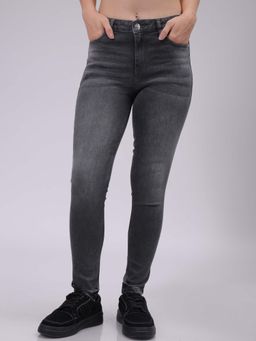 Freehand - Women Skinny Fit Solid Mid Rise Grey Jeans