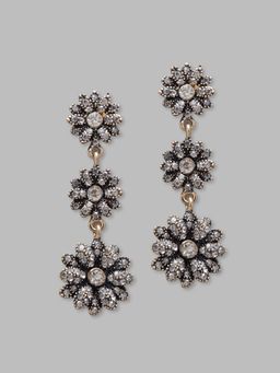 Globus - Gold Plated Floral Drop Earring-3619390001