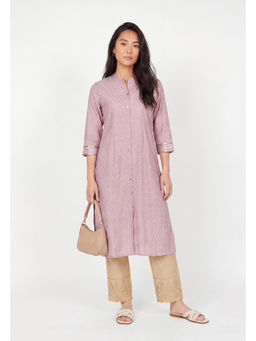 max - Lavender Cotton Blend Embroidered Kurta