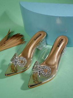 MOZAFIA - Women Kitten Heels - Gold
