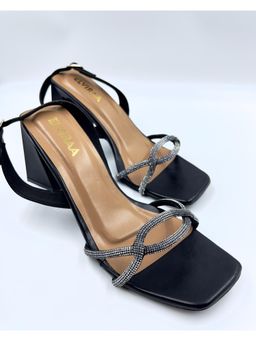 ELVIRAA - Chain Rhinestone Heels - Black