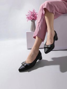 KNEETOES - Knee toes Women's Bow Belle Black Workwear Pump Heels