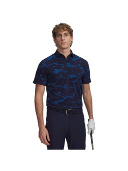 Under Armour - Men's Drive Printed Rib Polo T-shirt-Blue