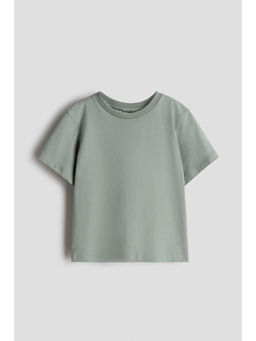 H&M - Kids Green Loose-Fit Pima Cotton T-Shirt