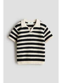 H&M - Boys Black Knitted Polo Shirt