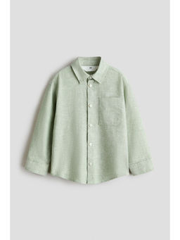 H&M - Boys Green Linen-Blend Shirt