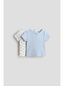 H&M - Girls Multi-Color 2-Pack Cotton T-Shirts