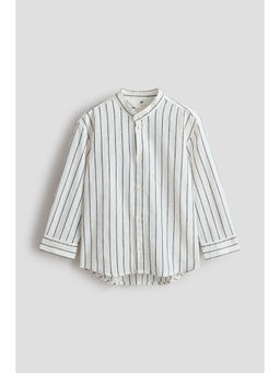 H&M - Boys White Cotton Grandad Shirt