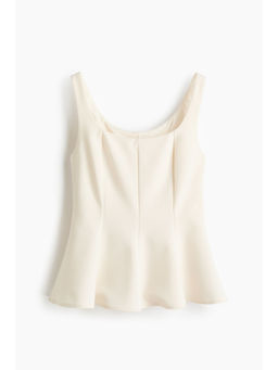 H&M - Women White Peplum Vest Top