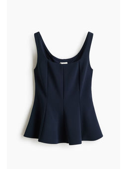 H&M - Women Navy Blue Peplum Vest Top
