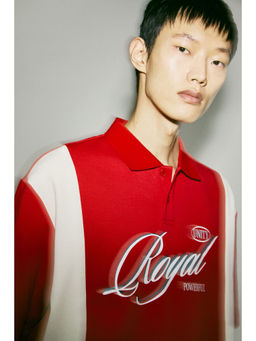 H&M - Men Red Loose Fit Polo Shirt