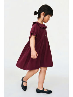 H&M - Girls Purple Cotton Muslin Dress