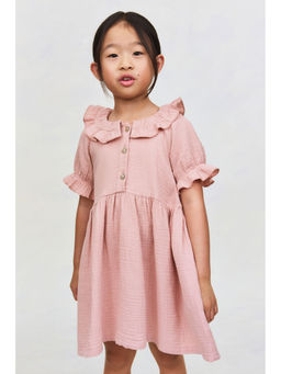 H&M - Girls Pink Cotton Muslin Dress