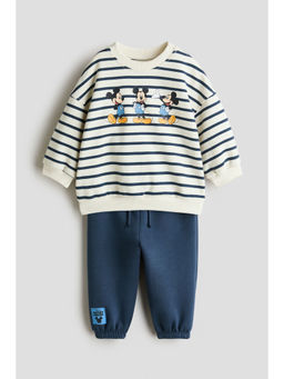 H&M - Boys Blue 2-Piece Printed Sweatshirt & Joggers