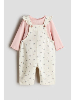 H&M - Girls Beige 2-Piece Cotton Set