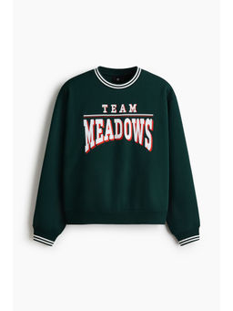 H&M - Men Green Loose Fit Printed Sweatshirt