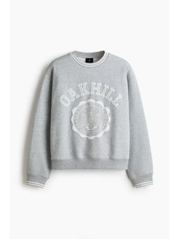 H&M - Men Grey Loose Fit Printed Sweatshirt