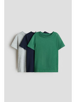 H&M - Boys Multi-Color 3-Pack Cotton T-Shirts