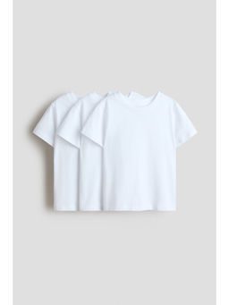 H&M - Boys White 3-Pack Cotton T-Shirts