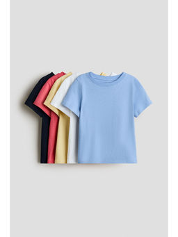 H&M - Boys Multi-Color 5-Pack Cotton T-Shirts