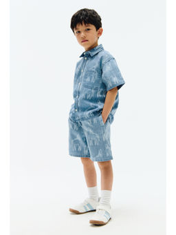 H&M - Boys Blue Printed Denim Shorts