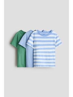 H&M - Boys Multi-Color 3-Pack Cotton T-Shirts
